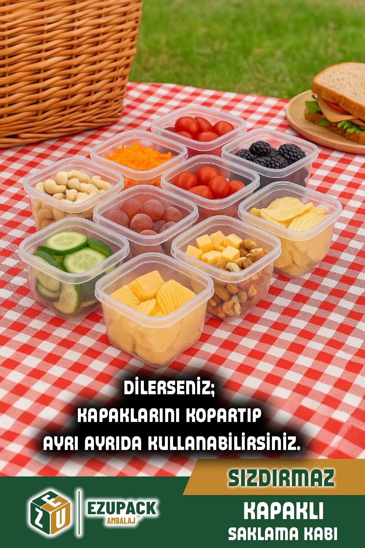 0,4 LT 10 Adet Kendinden Kapaklı Difriz Mikrodalga Derin Dondurucu Buzluk Düzenleyici Saklama Kabı