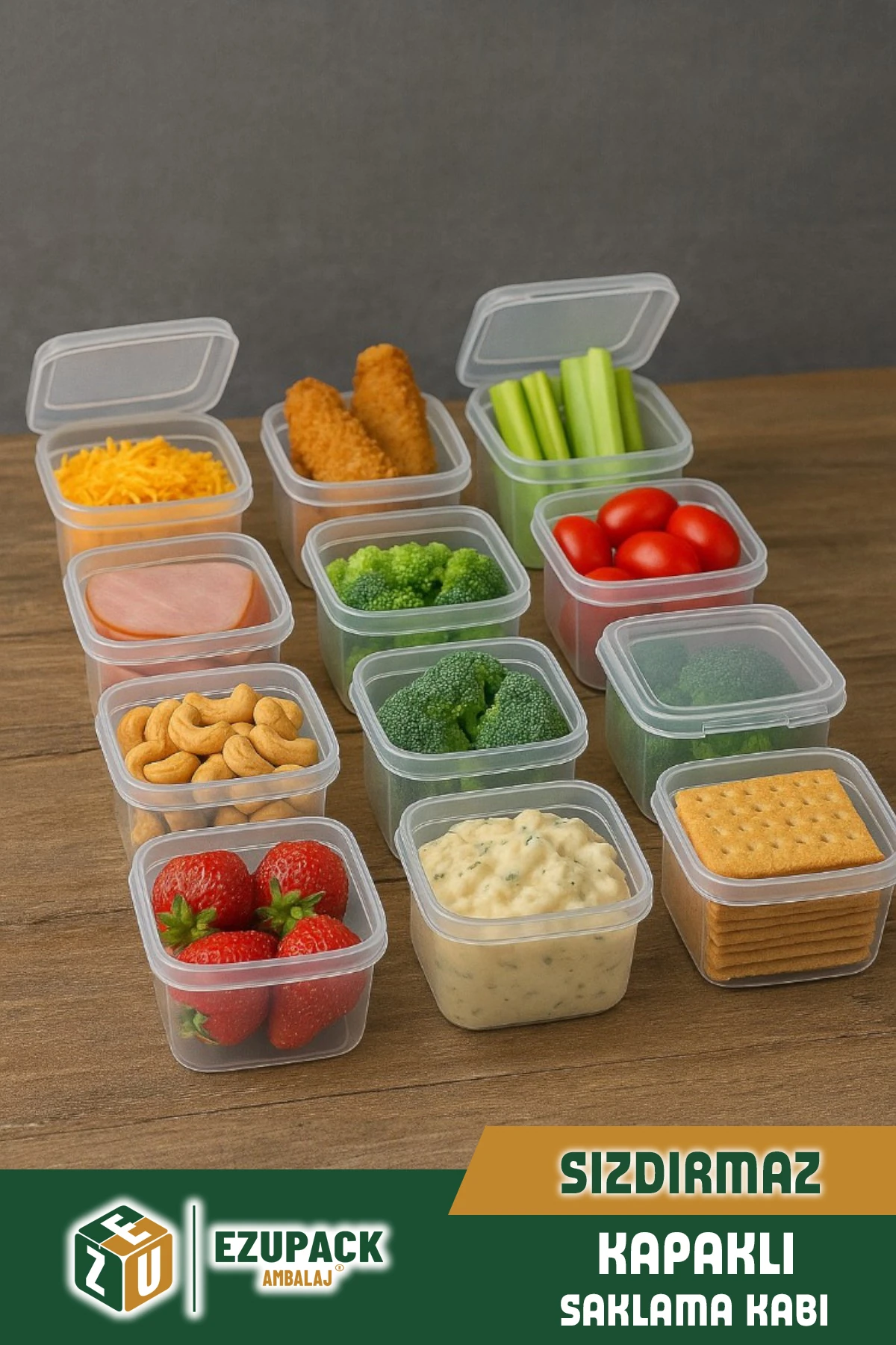 0,4 LT 10 Adet Kendinden Kapaklı Difriz Mikrodalga Derin Dondurucu Buzluk Düzenleyici Saklama Kabı