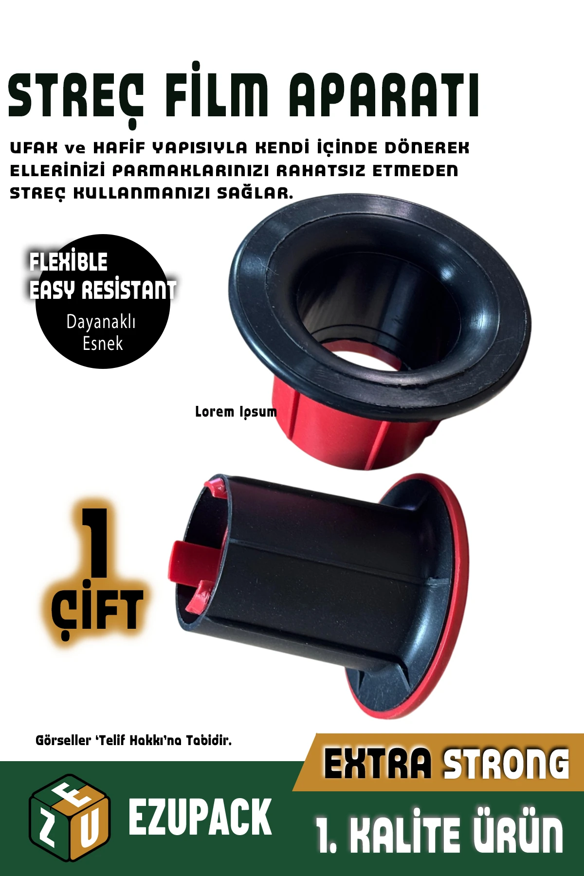 Streç Matik 1 Çift Palet Streç Film Naylon Sarma El Aparatı Plastik