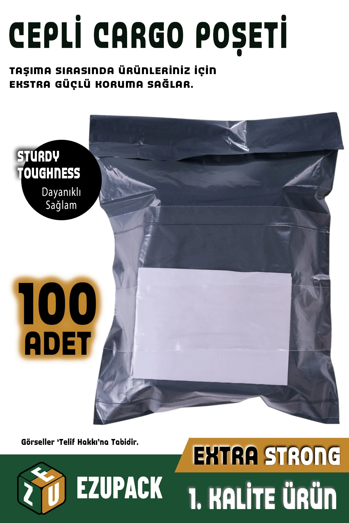 24X30+5 Cepli Kargo Poşeti Kokusuz Ambalaj Paketleme Poşet 100 adet