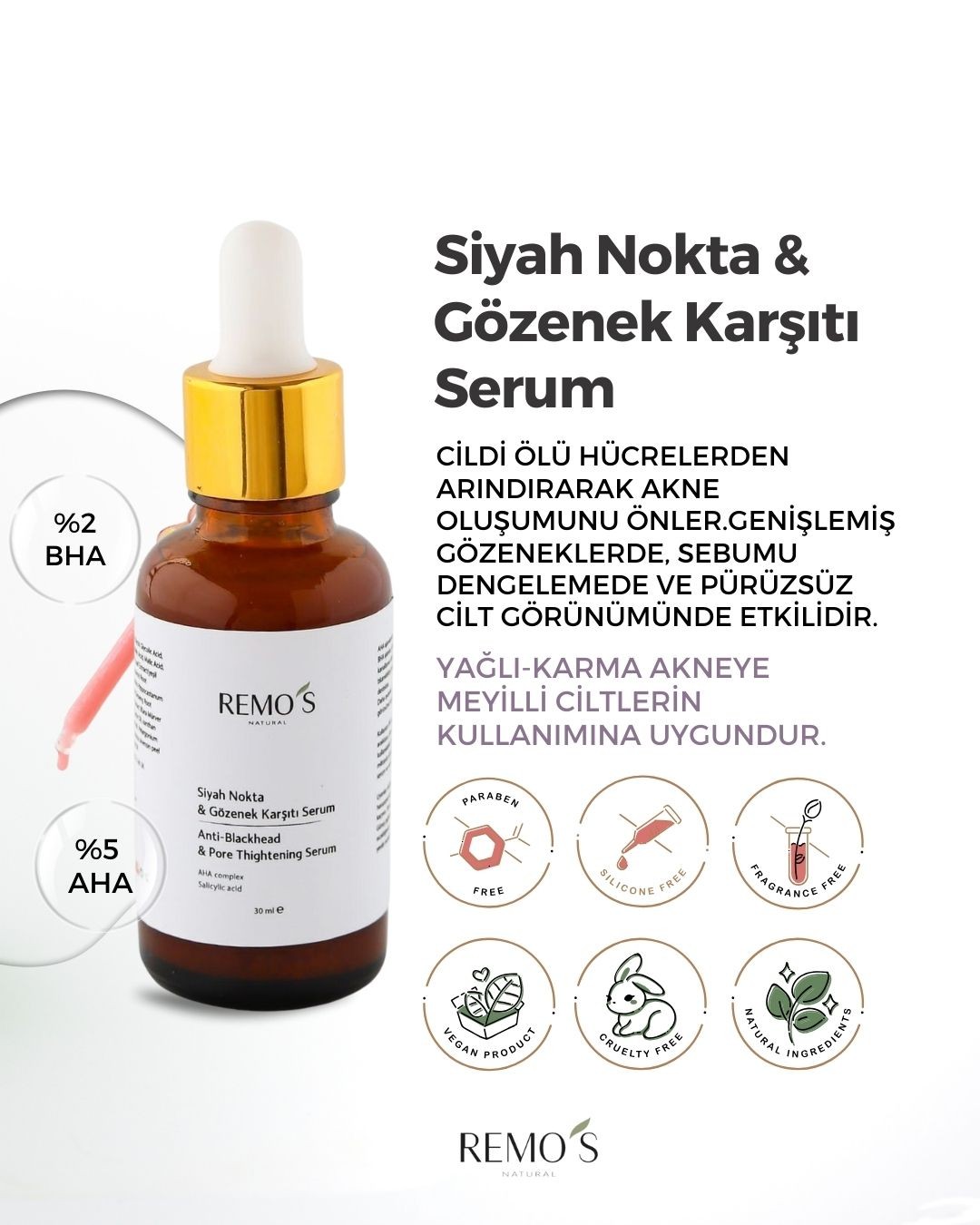 Siyah Nokta&Gözenek Karşıtı Serum(Peeling Serum) 30 ml