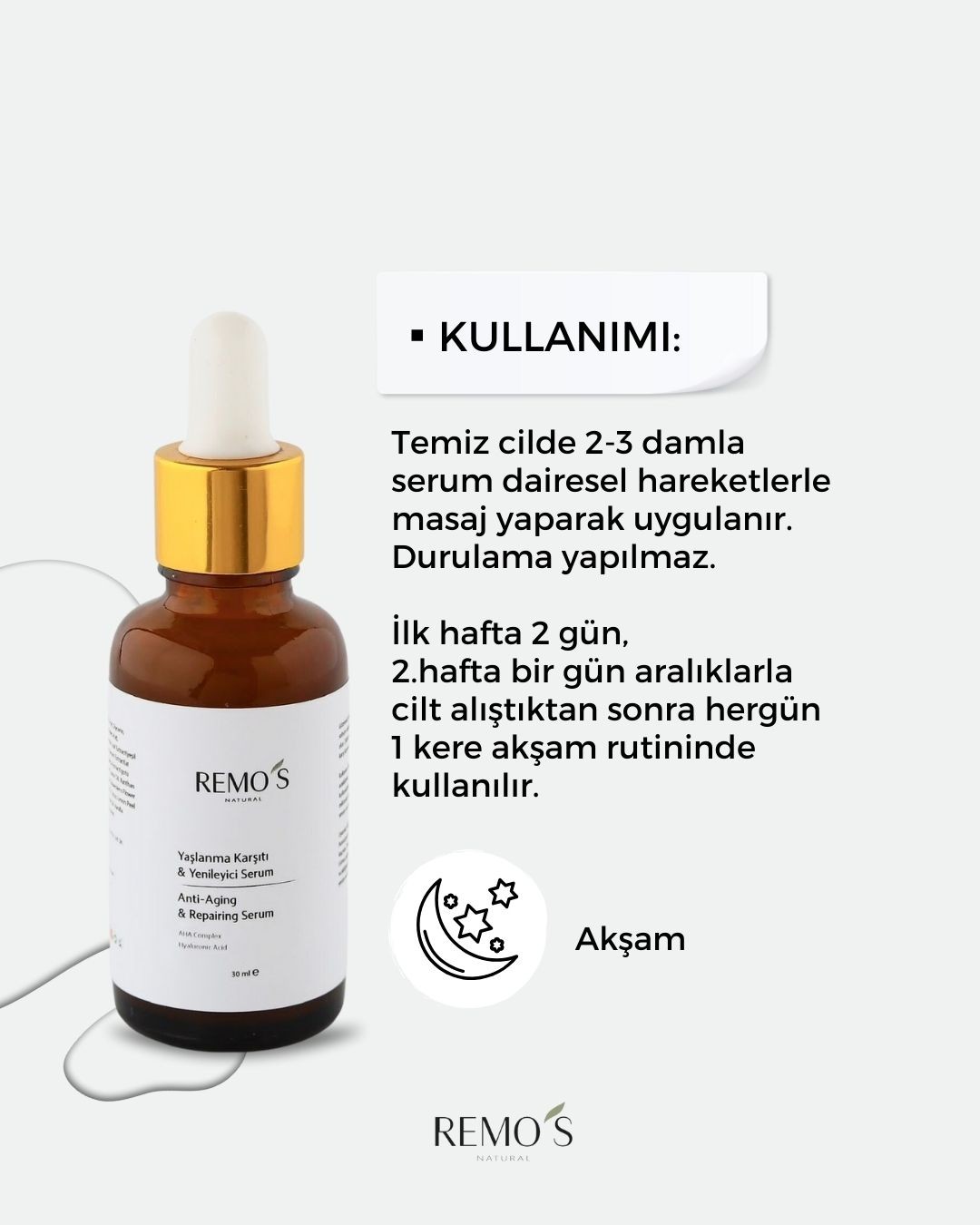 Yaşlanma Karşıtı & Yenileyici Serum/ Anti Aging & Repairing Serum 30 ml