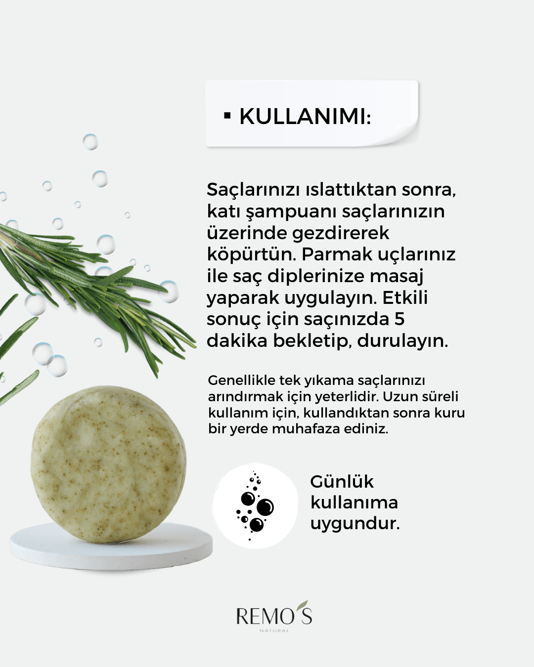 Katı Şampuan Dökülme Karşıtı - Ylang Ylang &  Biberiye Özlü 100 gr