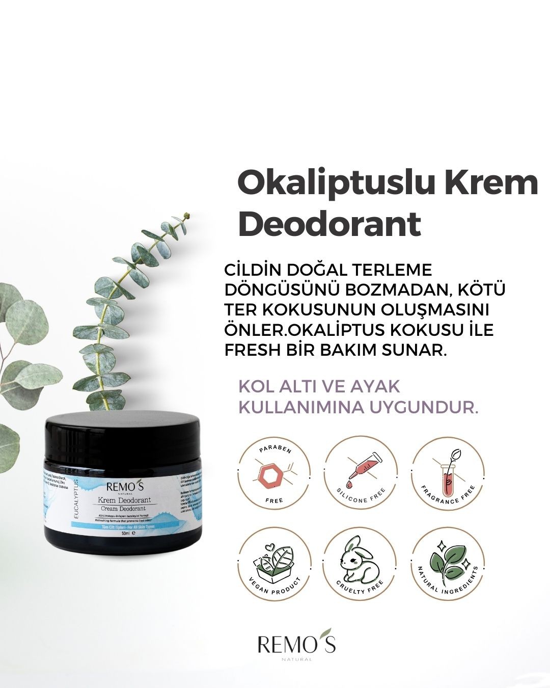 Okaliptus Krem Deodorant 50 ml 