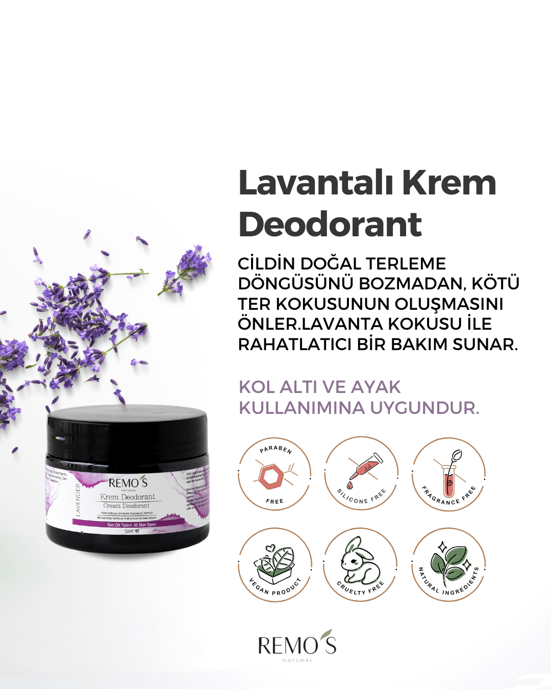 Lavantalı Krem Deodorant 50 ml