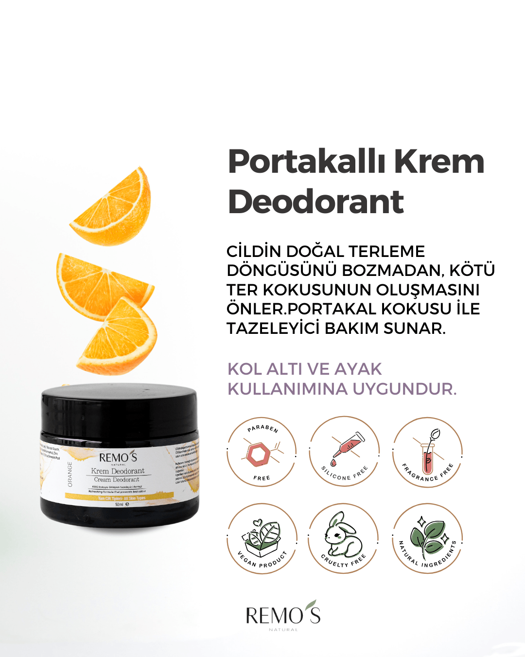 Portakallı Krem Deodorant 50 ml