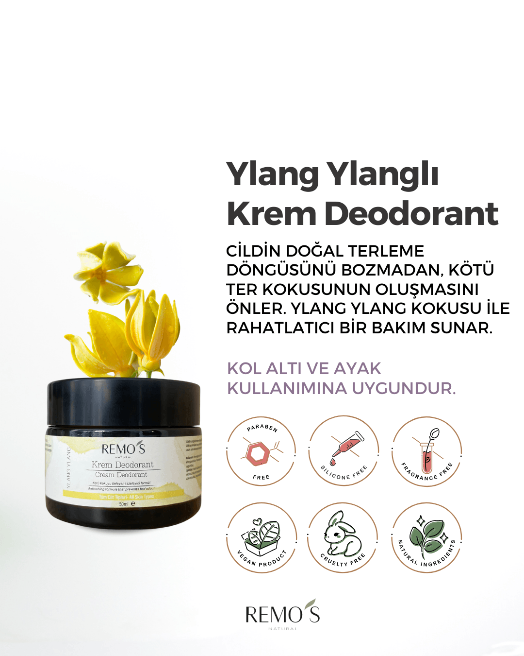 Ylang Ylang Krem Deodorant 50 ml