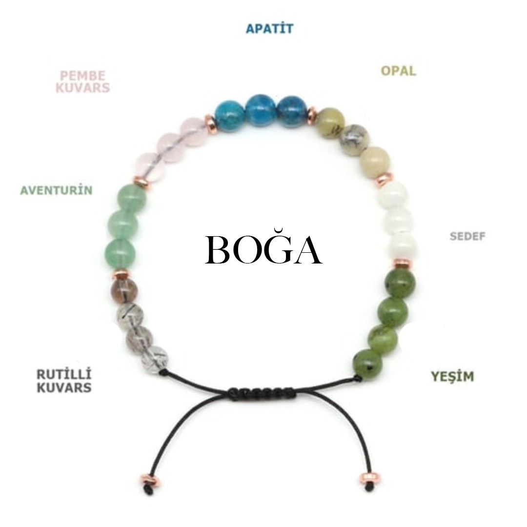 Boğa Burcu Doğal Taş Bilekliği