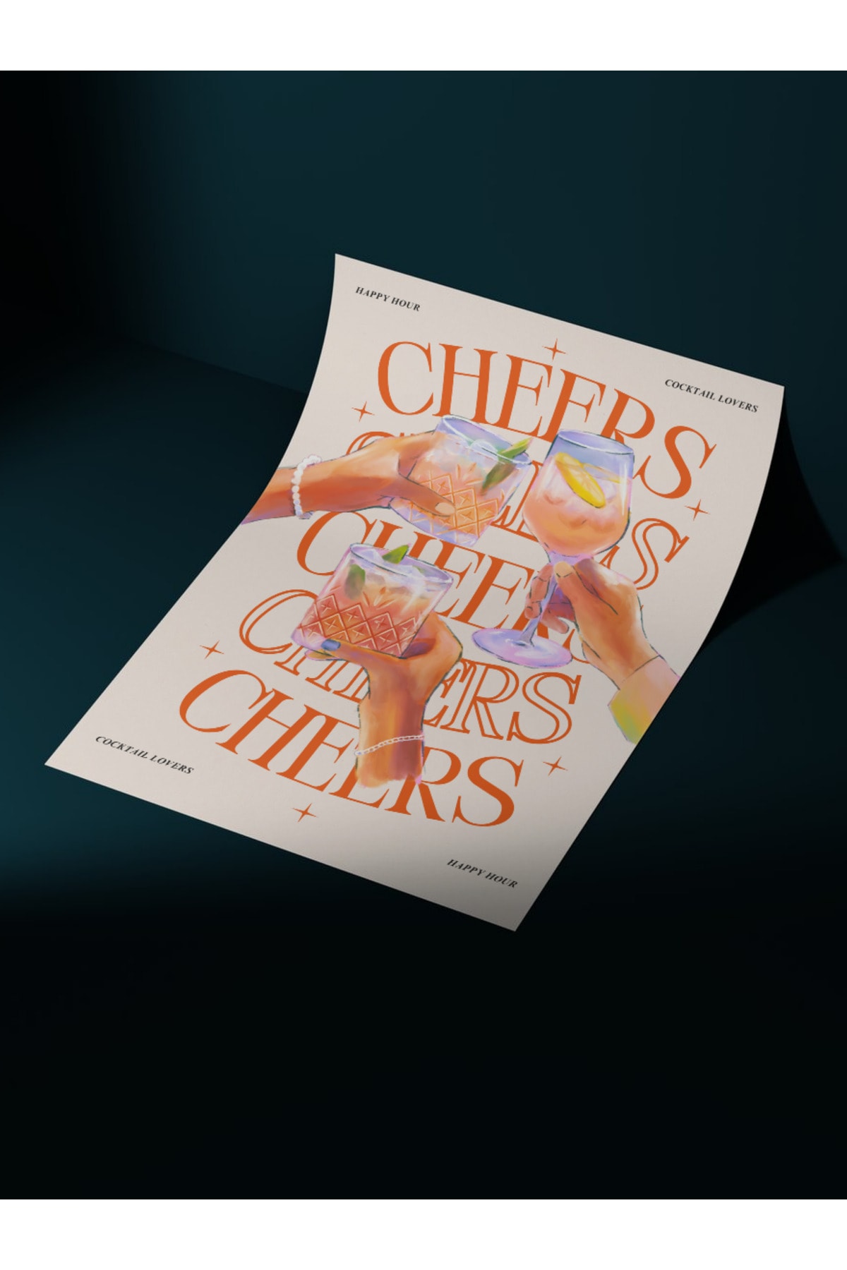 Cheers Tasarım Pinterest Dekoratif Çerçevesiz Duvar Tablosu (POSTER)
