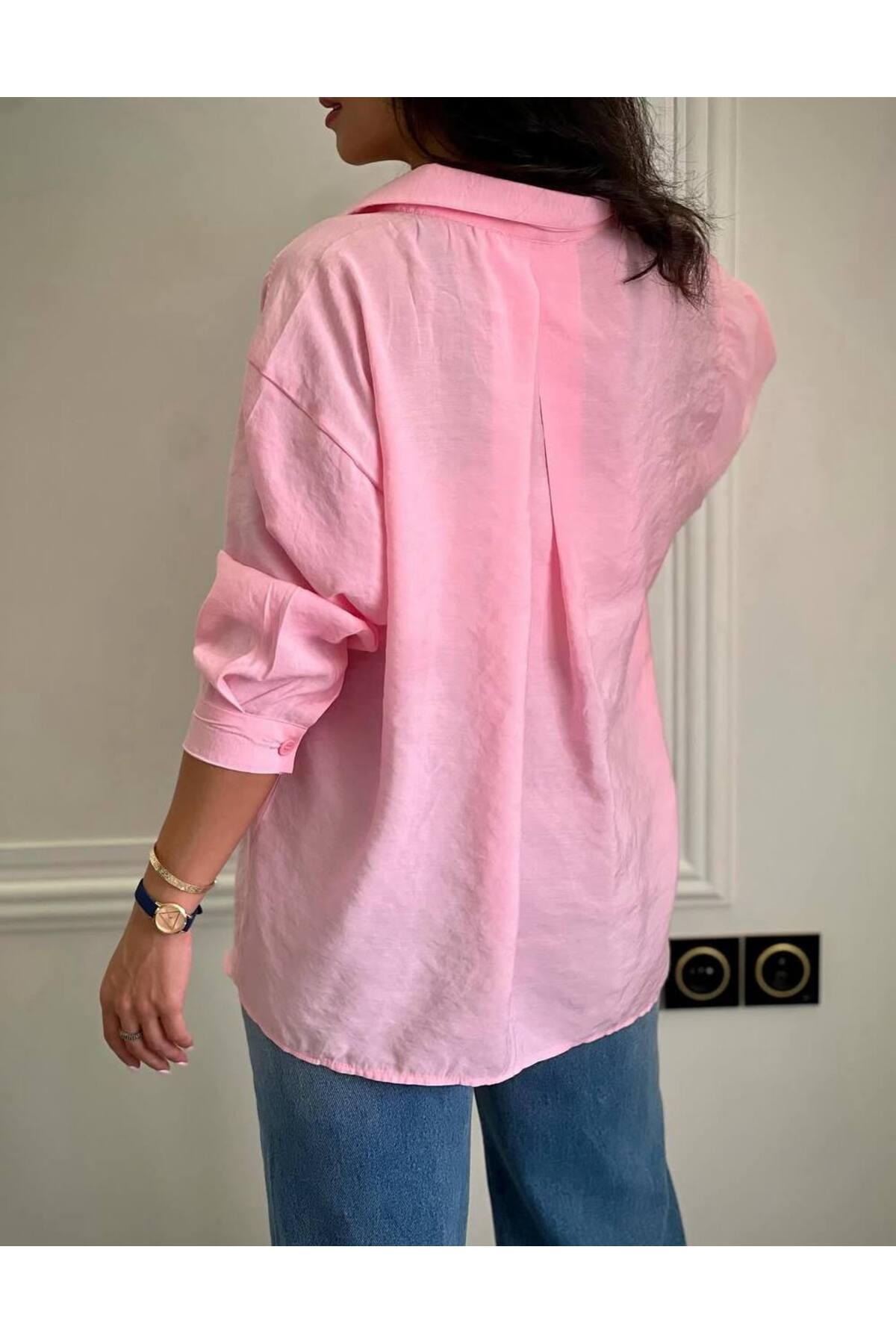KADIN OVERSIZE MODAL GÖMLEK 75 CM