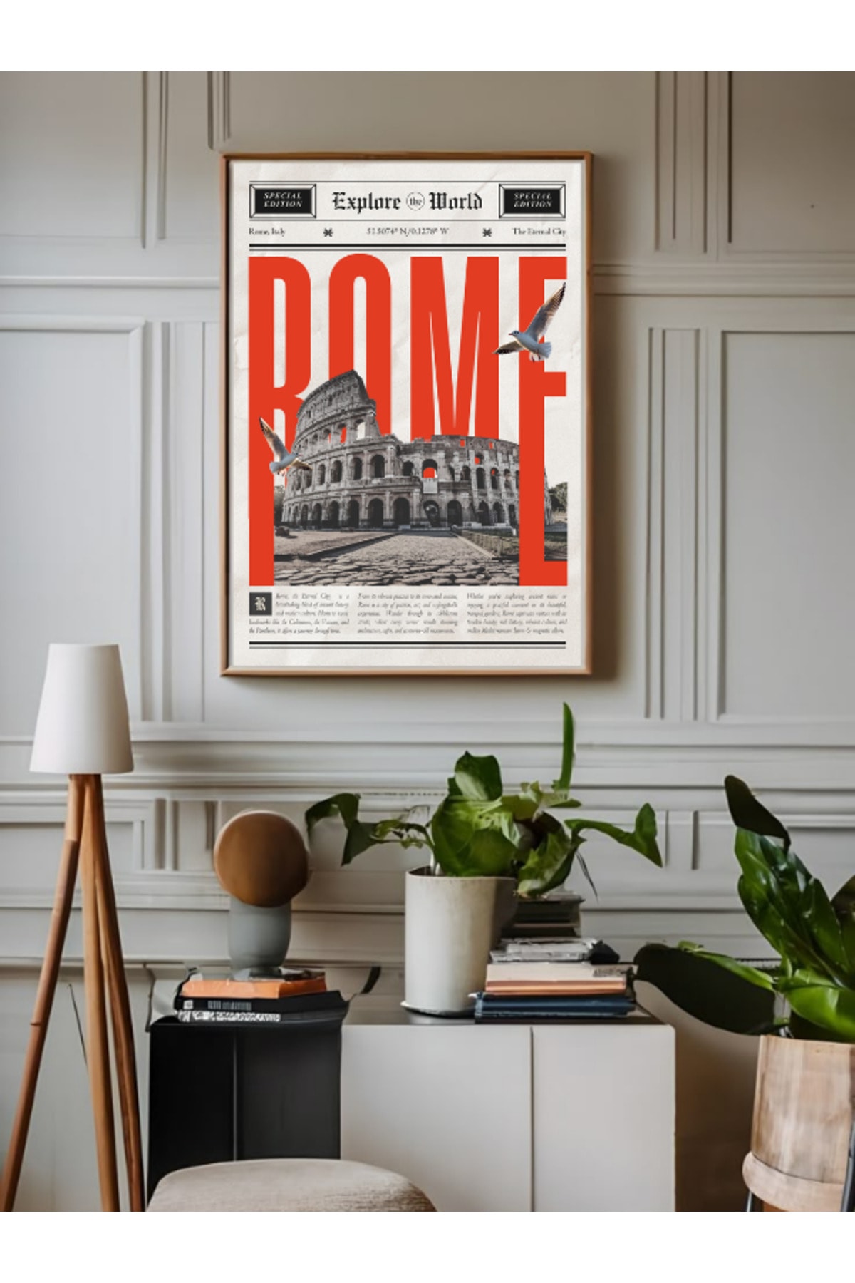 Rome Gazete Tasarım Pinterest  Dekoratif Çerçevesiz Duvar Tablosu (POSTER)