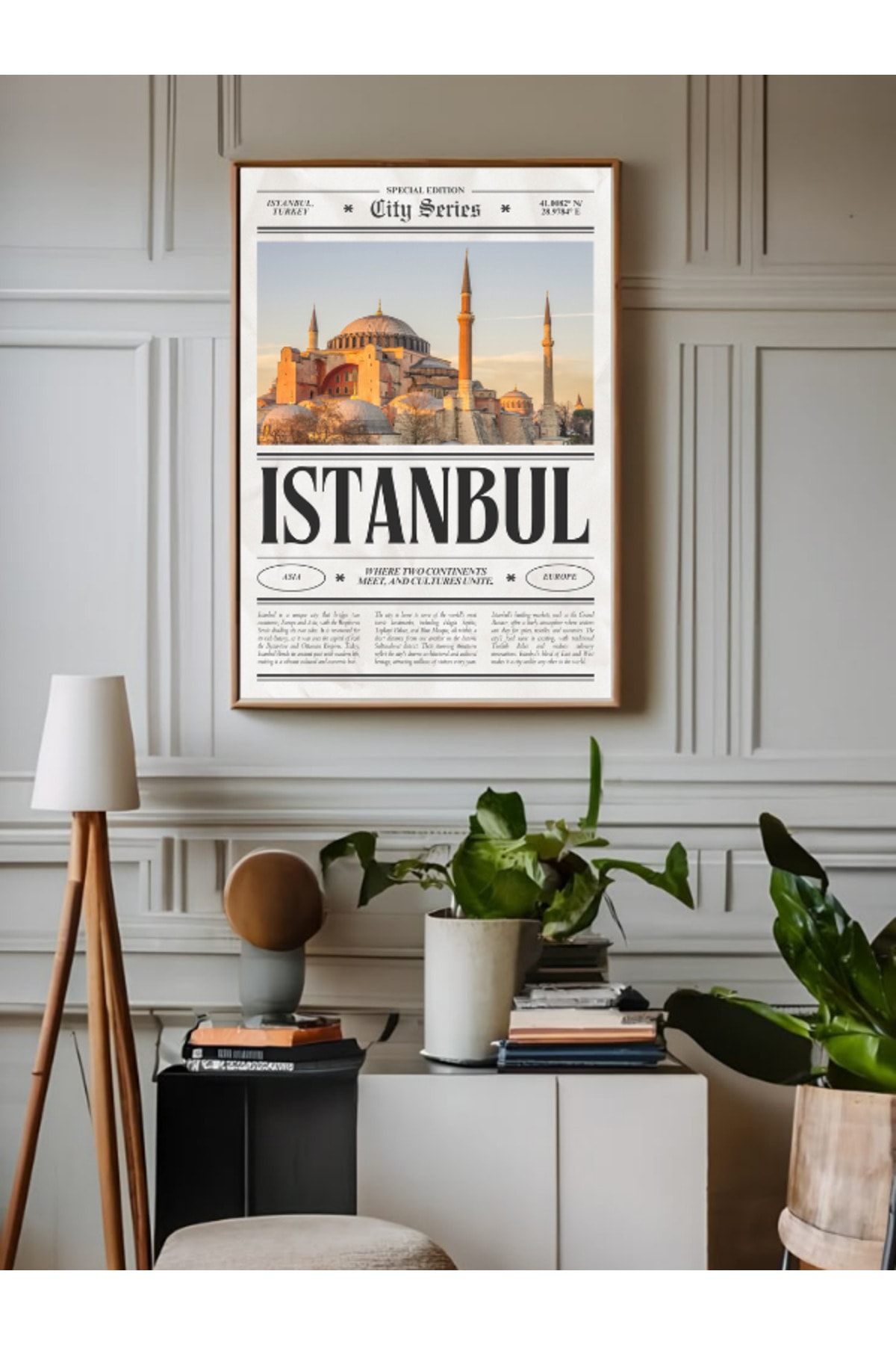 İstanbul Gazete Tasarım Pinterest Dekoratif Çerçevesiz Duvar Tablosu (POSTER)