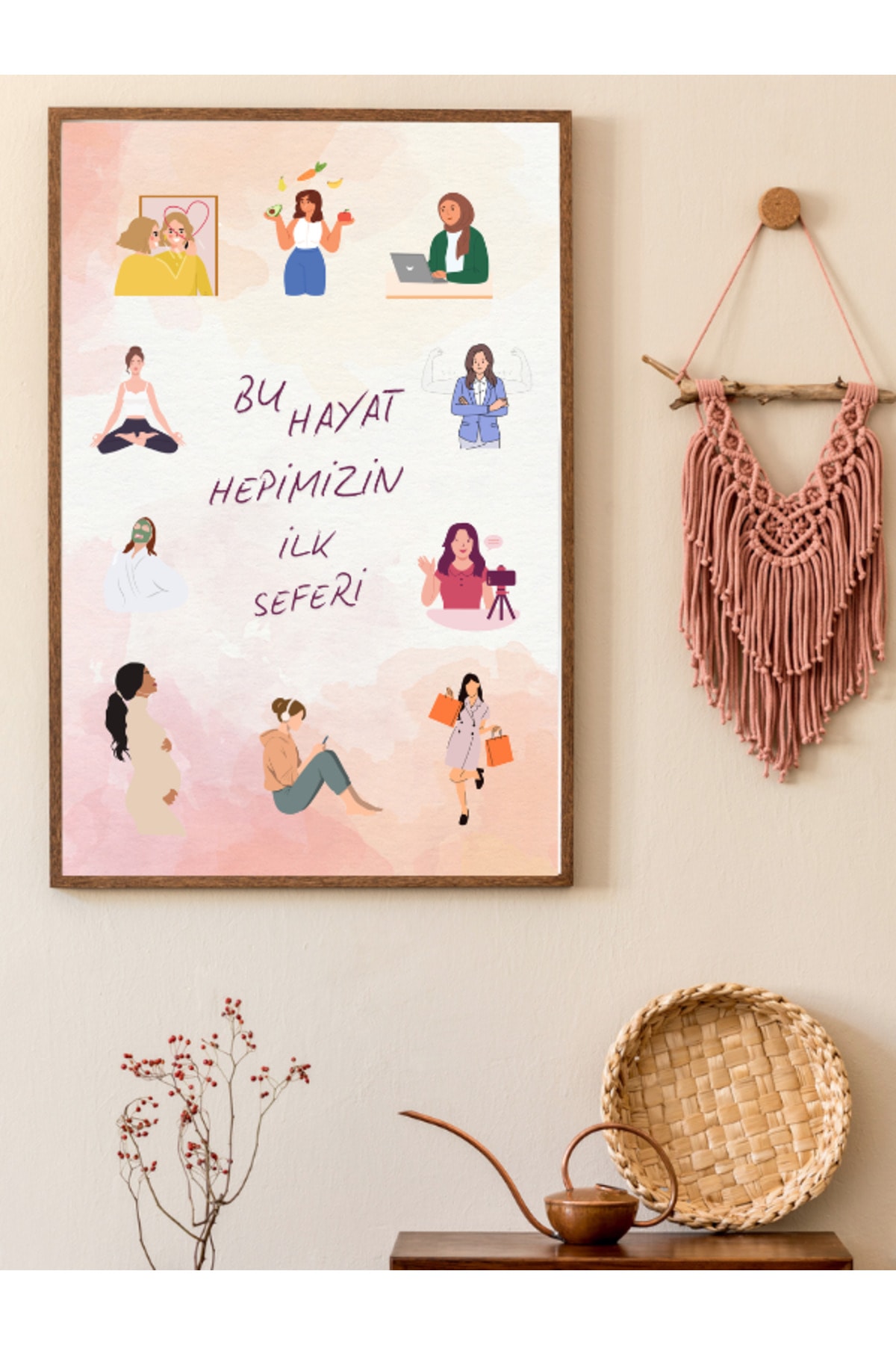 Dekoratif Çerçevesiz Duvar Tablosu , Motivasyon Posteri , Ev Dekorasyon Poster