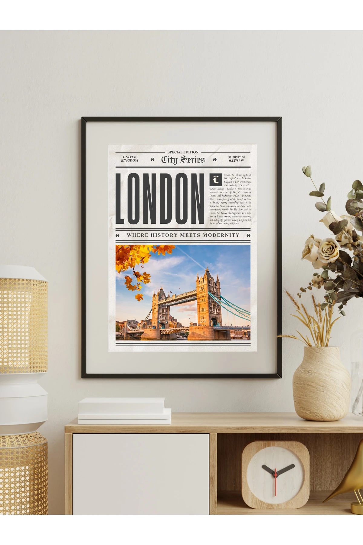 London Gazete Tasarım Pinterest Dekoratif Çerçevesiz Duvar Tablosu (POSTER)