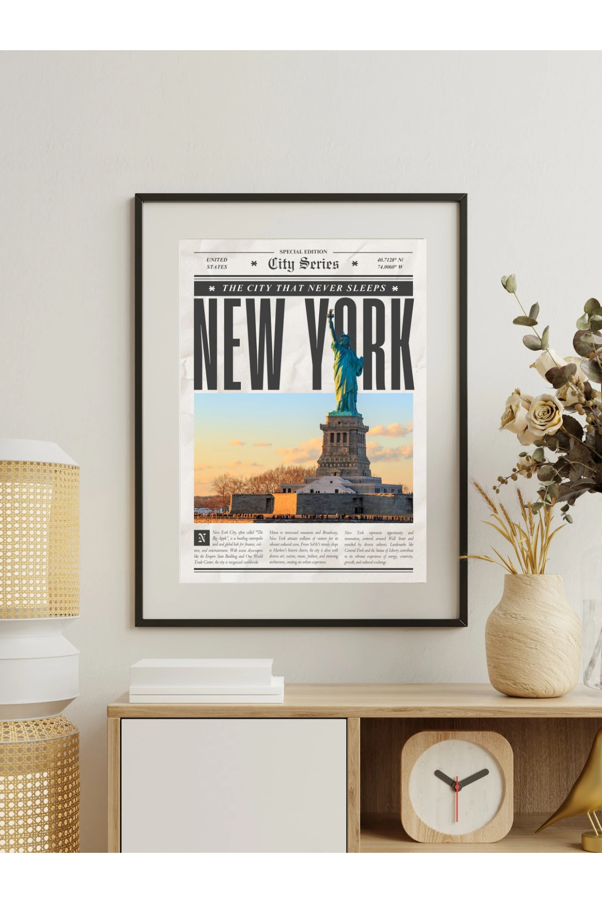 New York Gazete Pinterest Dekoratif Çerçevesiz Duvar Tablo Tasarım (POSTER)