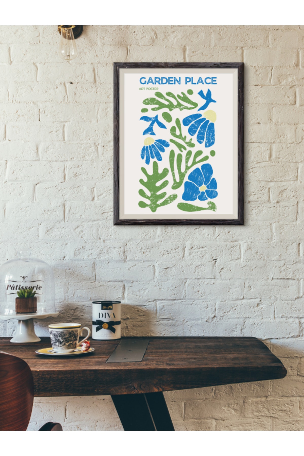 Pinterest Garden Place İlüstrasyon Tasarım Çerçevesiz Tablo (Poster)