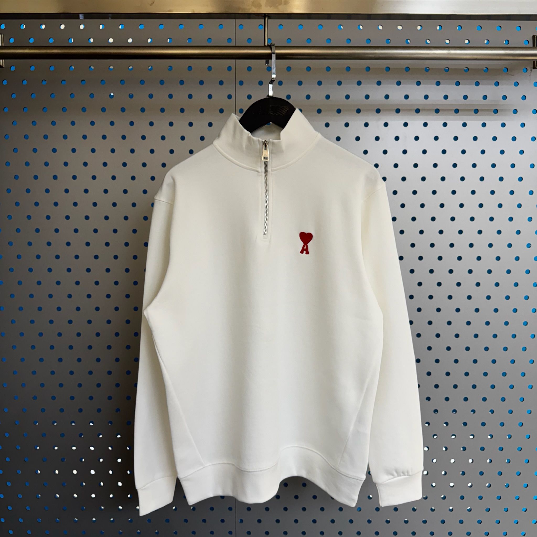 Erkek - Kadın Unisex Fermuarlı Nakış Tasarım Sweatshirt (Doubleface İnterlok Kumaş) 1002 - ekru