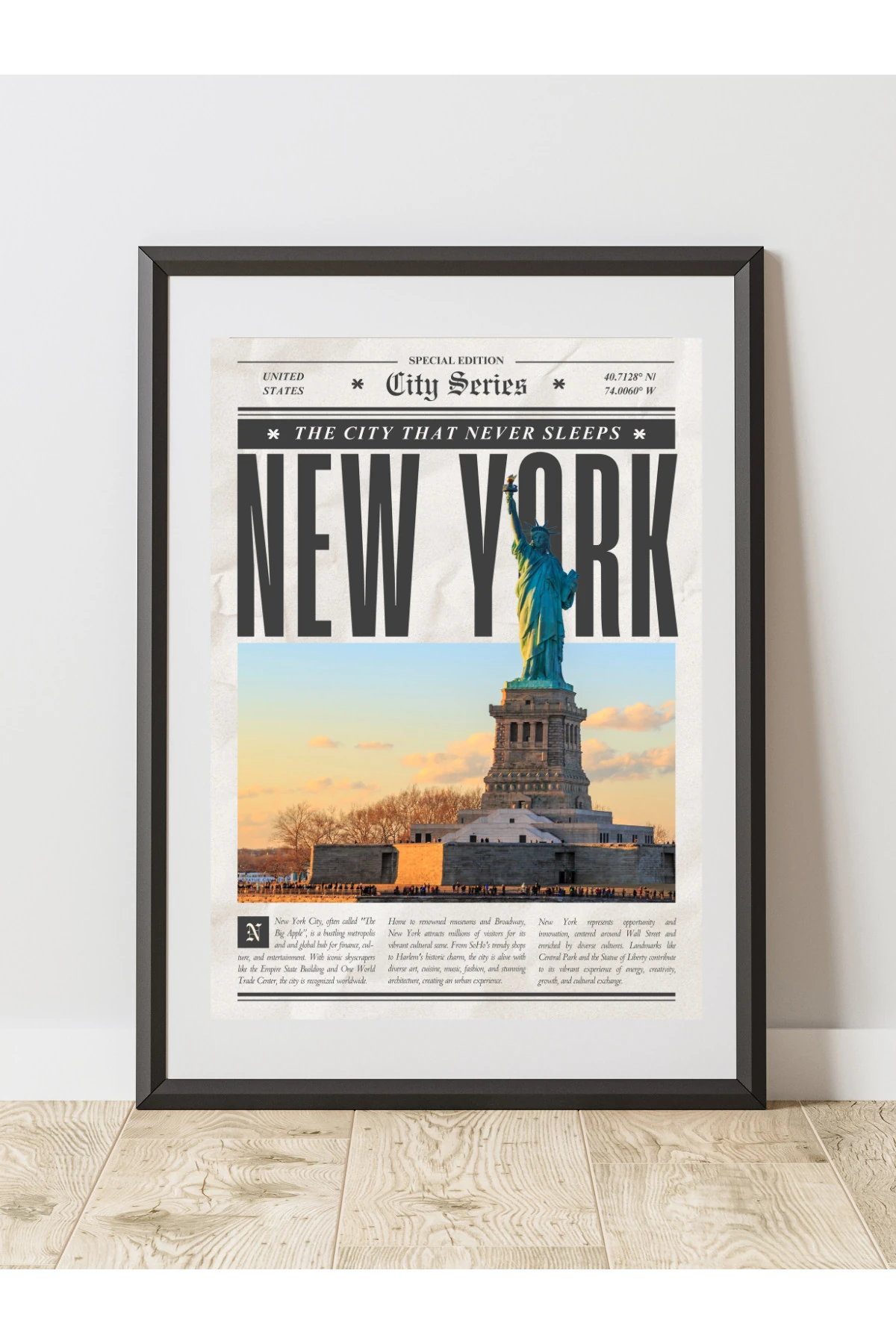 New York Gazete Pinterest Dekoratif Çerçevesiz Duvar Tablo Tasarım (POSTER)
