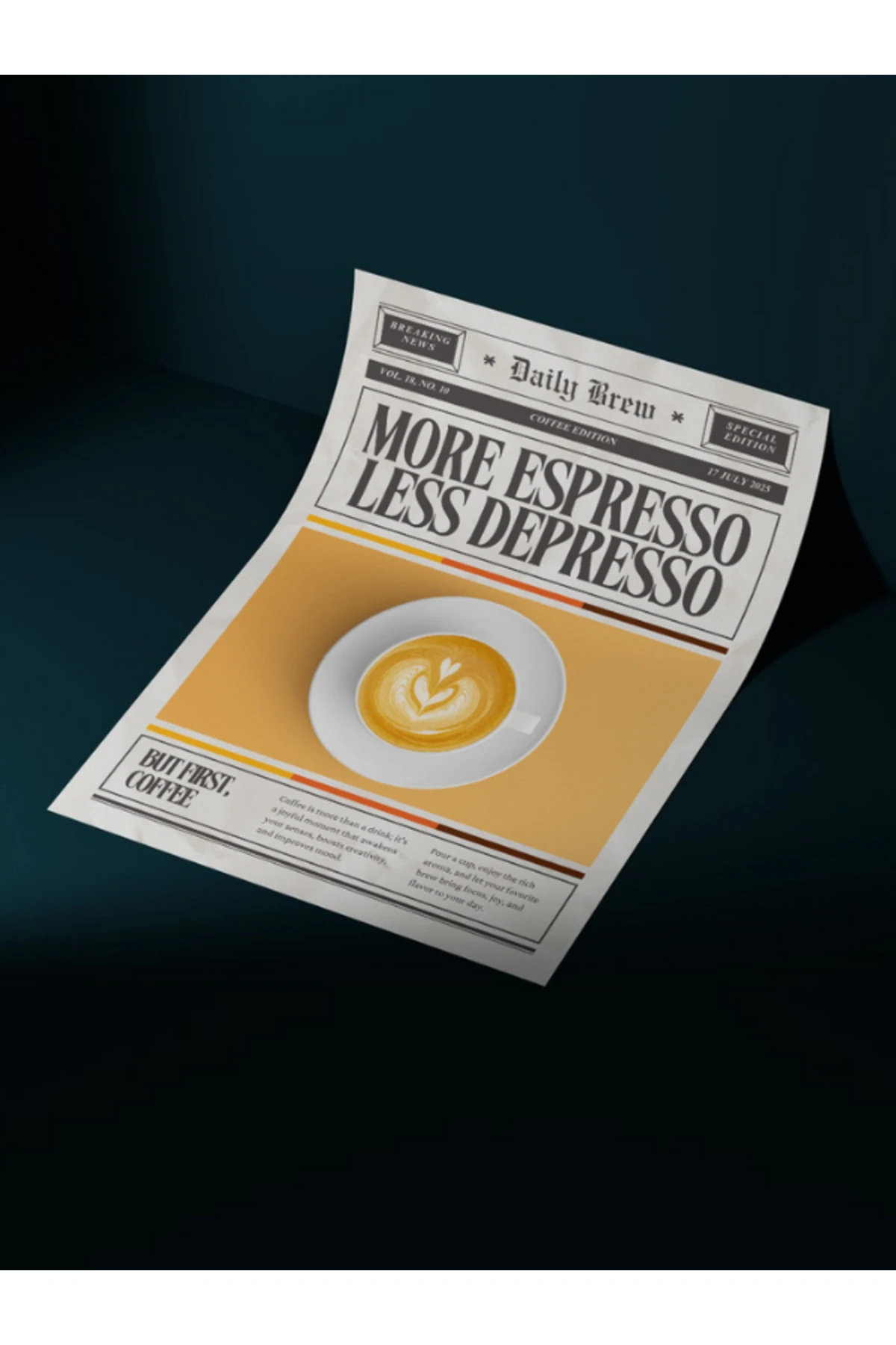 More Espresso Tasarım Pinterest  Dekoratif Çerçevesiz Duvar Tablosu (POSTER)