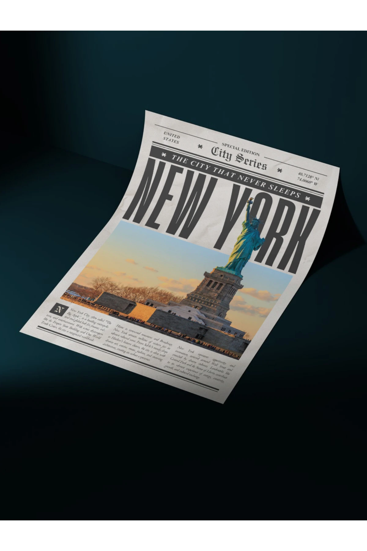 New York Gazete Pinterest Dekoratif Çerçevesiz Duvar Tablo Tasarım (POSTER)