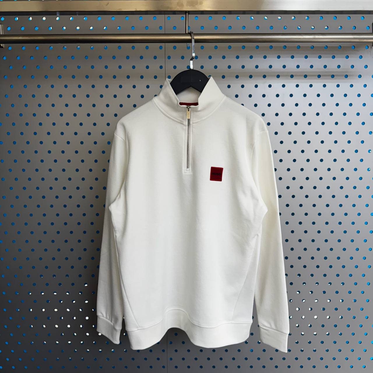 Erkek - Kadın Unisex Fermuarlı Arma Nakış Tasarım Sweatshirt (Doubleface İnterlok Pike Kumaş) 1006 - ekru