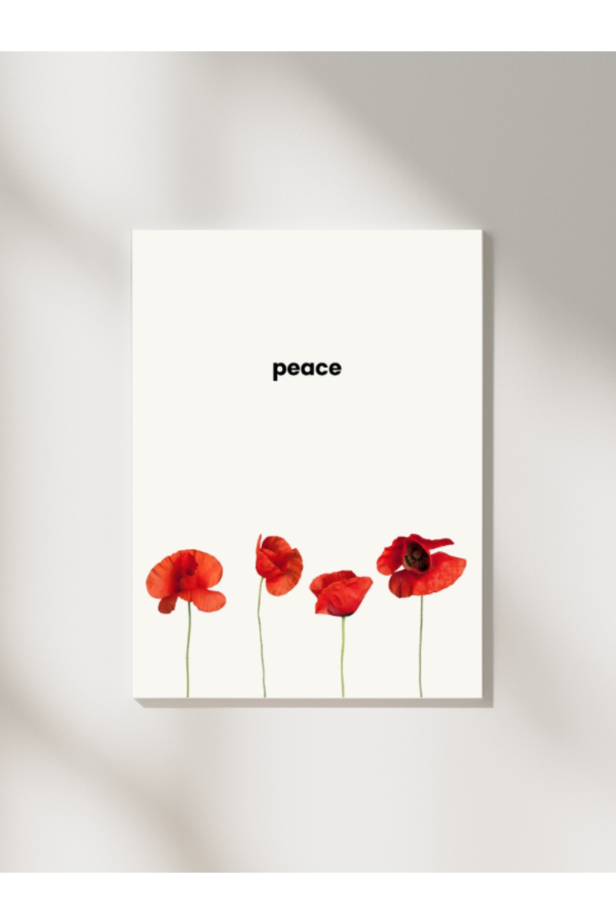 Peace - Huzur Çiçek Desenli Dekoratif Çerçevesiz Duvar Tablosu (Poster)