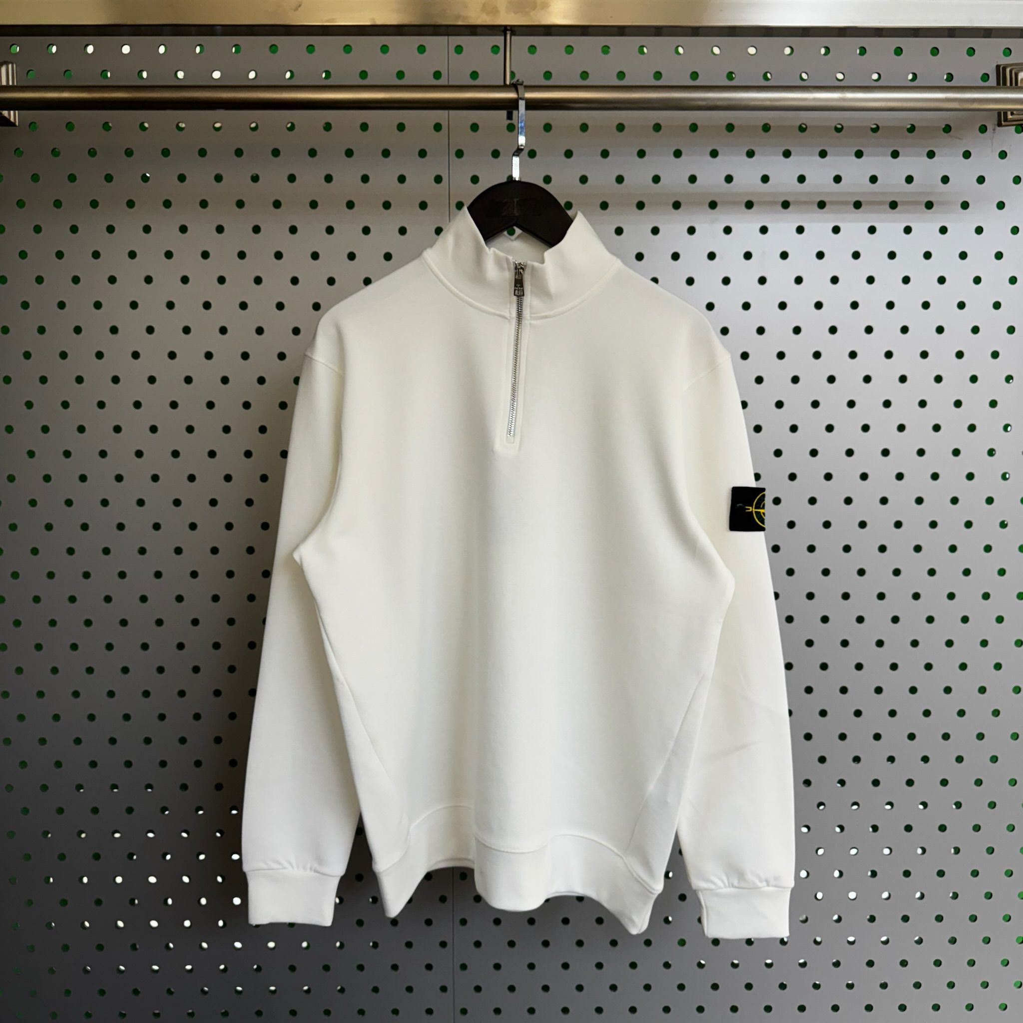 Erkek - Kadın Unisex Fermuarlı Aksesuar Tasarım Sweatshirt (Doubleface İnterlok Kumaş) 1006 - ekru
