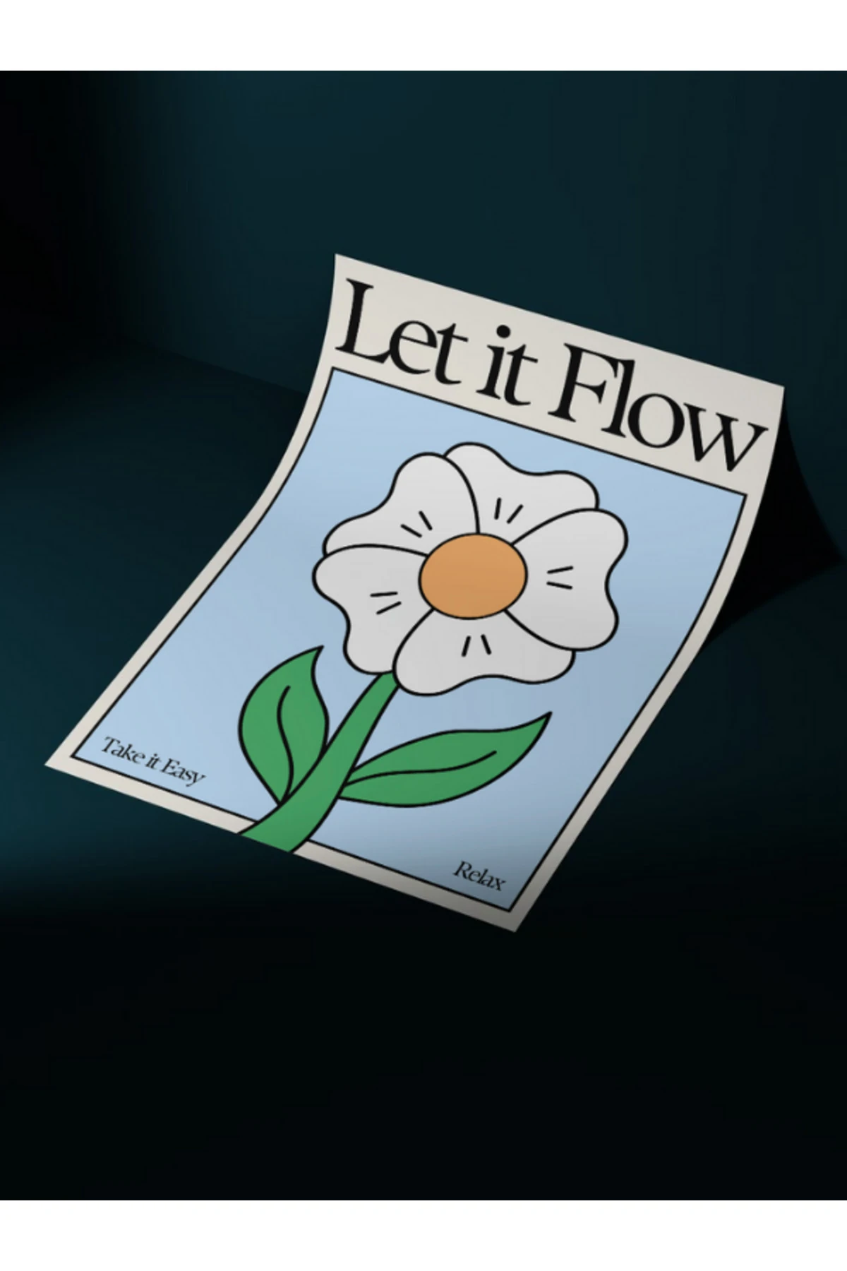 Let It Flow Dekoratif Çerçevesiz Duvar Tablosu (POSTER) Pinterest İllüstrasyon Tasarım