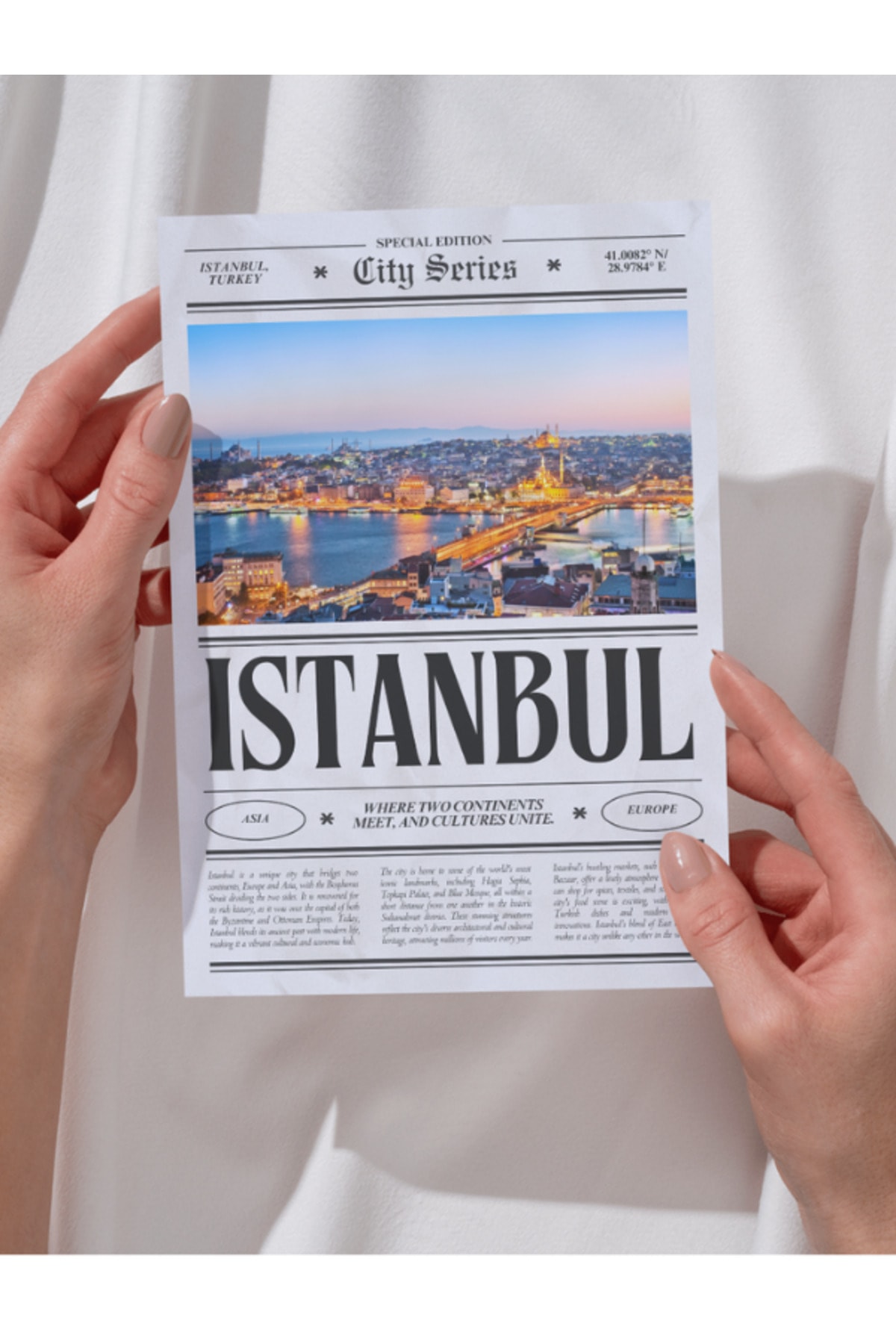 İstanbul Gazetesi Dekoratif Çerçevesiz Duvar Tablosu Pinterest Tasarım (POSTER)