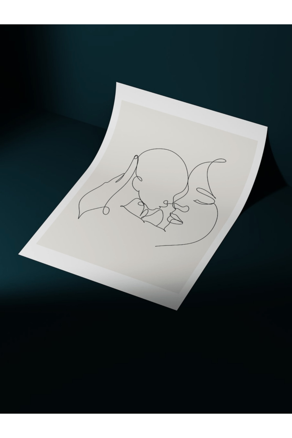 Anne ve Bebek Minimalist Tasarım Dekoratif Çerçevesiz Duvar Tablosu (POSTER)