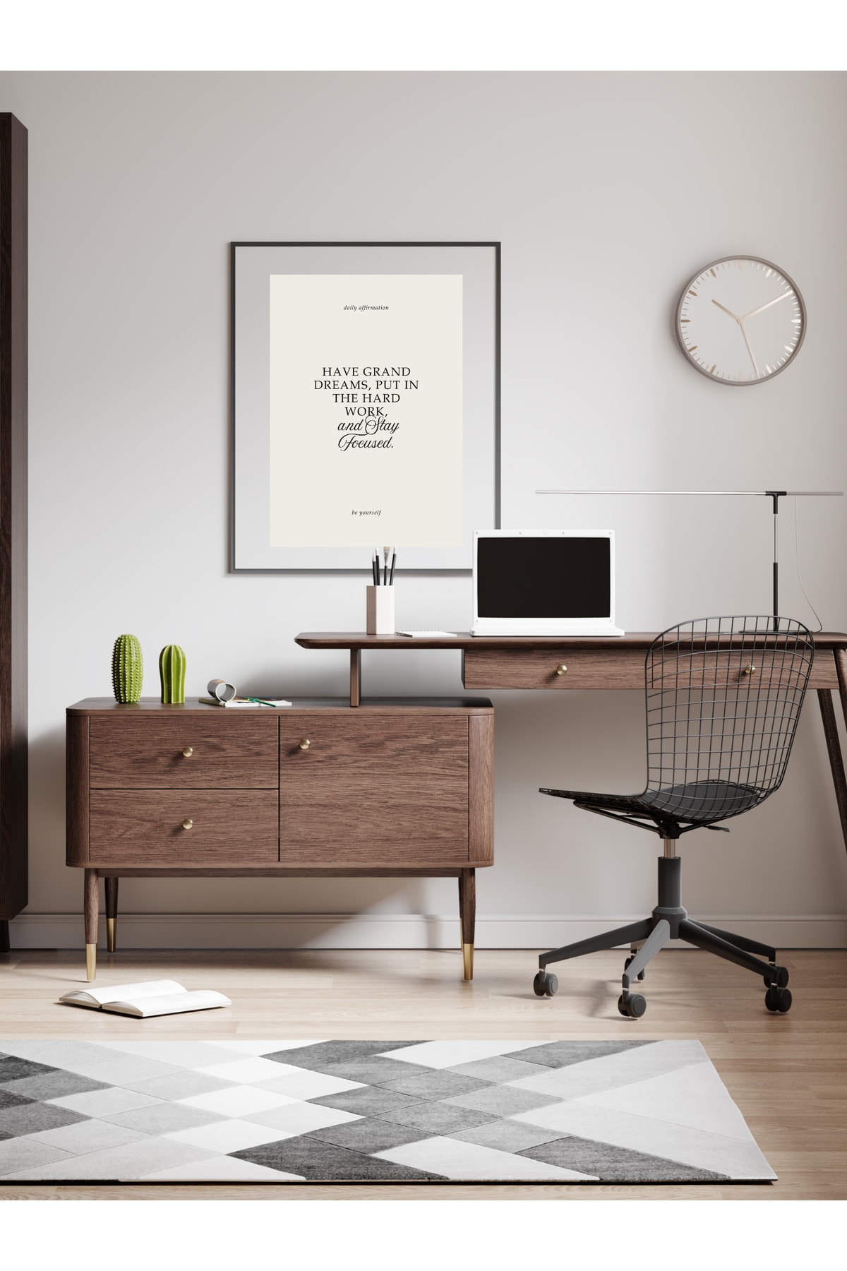 Daily Affirmation Motivasyon Tasarım Dekoratif Çerçevesiz Duvar Tablosu (POSTER)