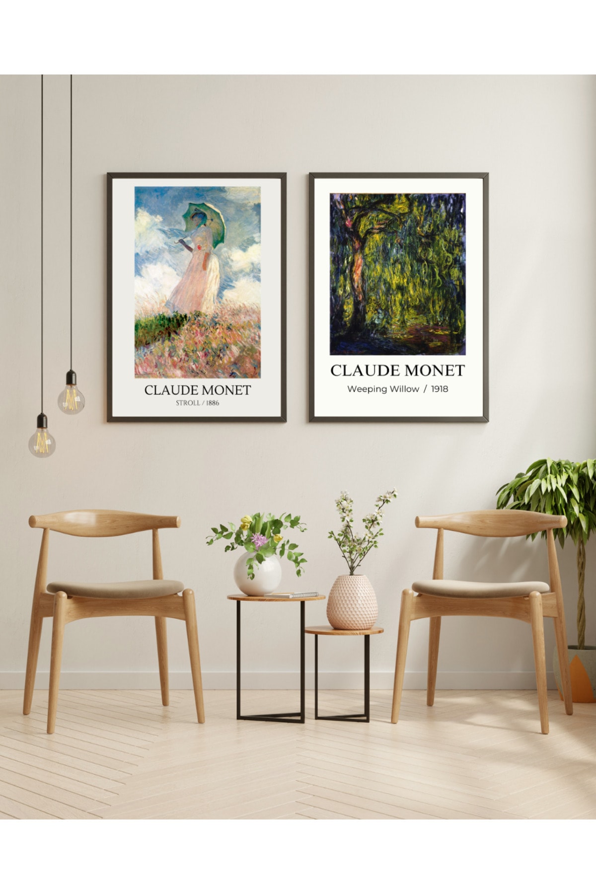 Dekoratif Çerçevesiz Duvar Tablosu , Claude Monet Gezinti Eseri Poster , Ressam Tabloları