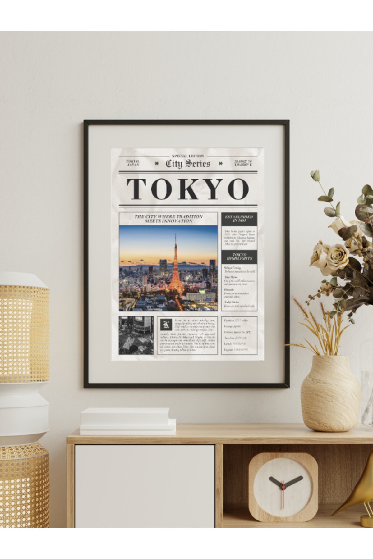 Tokyo Gazete Tasarım Pinterest Dekoratif Çerçevesiz Duvar Tablosu (POSTER)