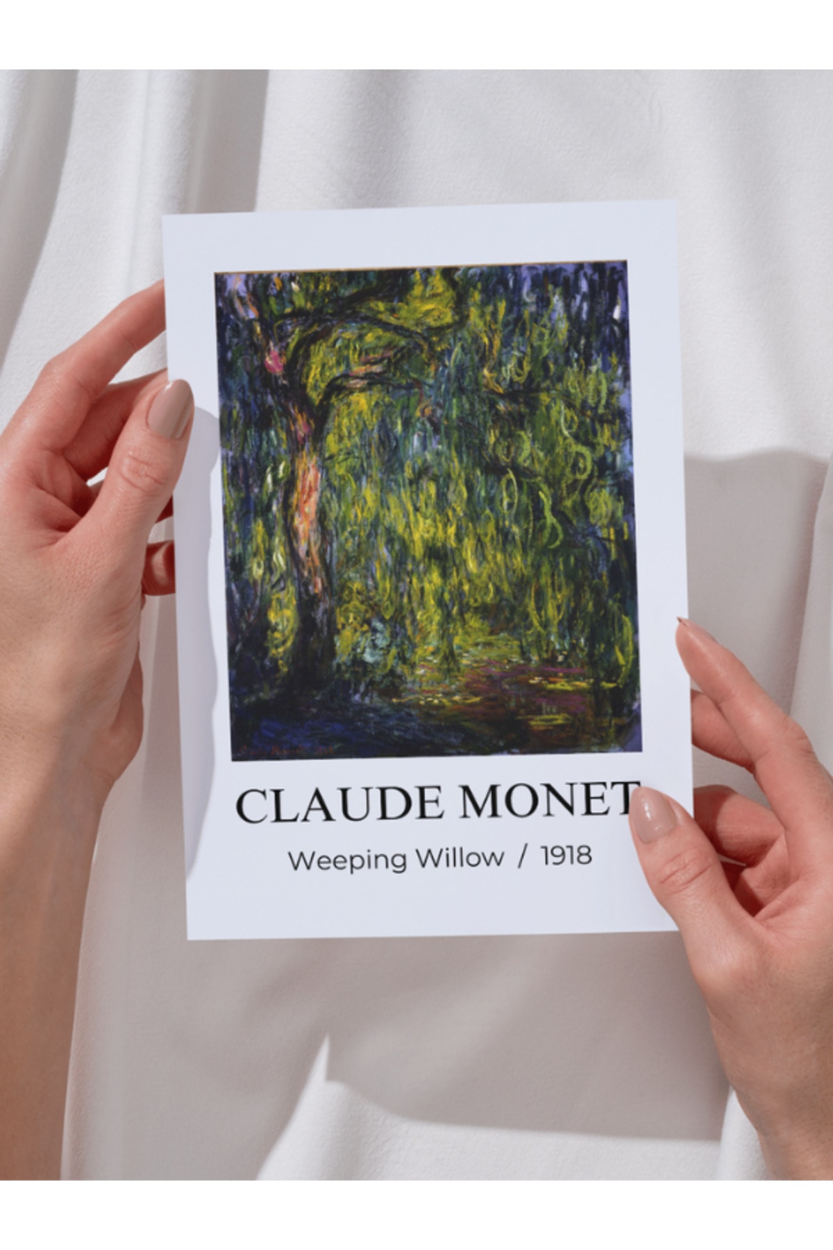 Dekoratif Çerçevesiz Duvar Tablosu , Claude Monet Ağlayan Söğüt A3-a4-a5-a6 Boyut Poster