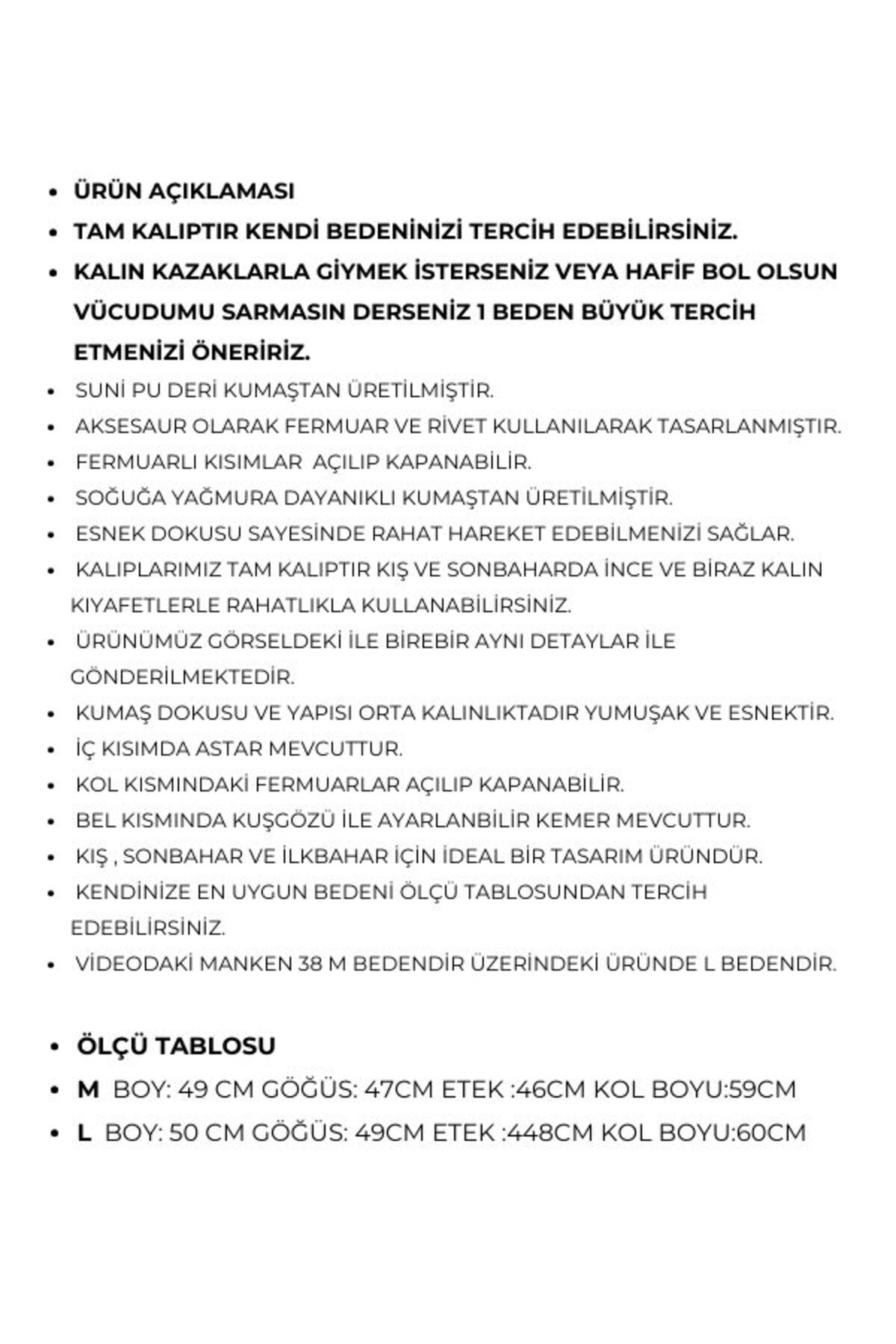 Kadın Siyah Deri Mont Fermuar Tasarım Yumuşak Esnek Deri Kumaş