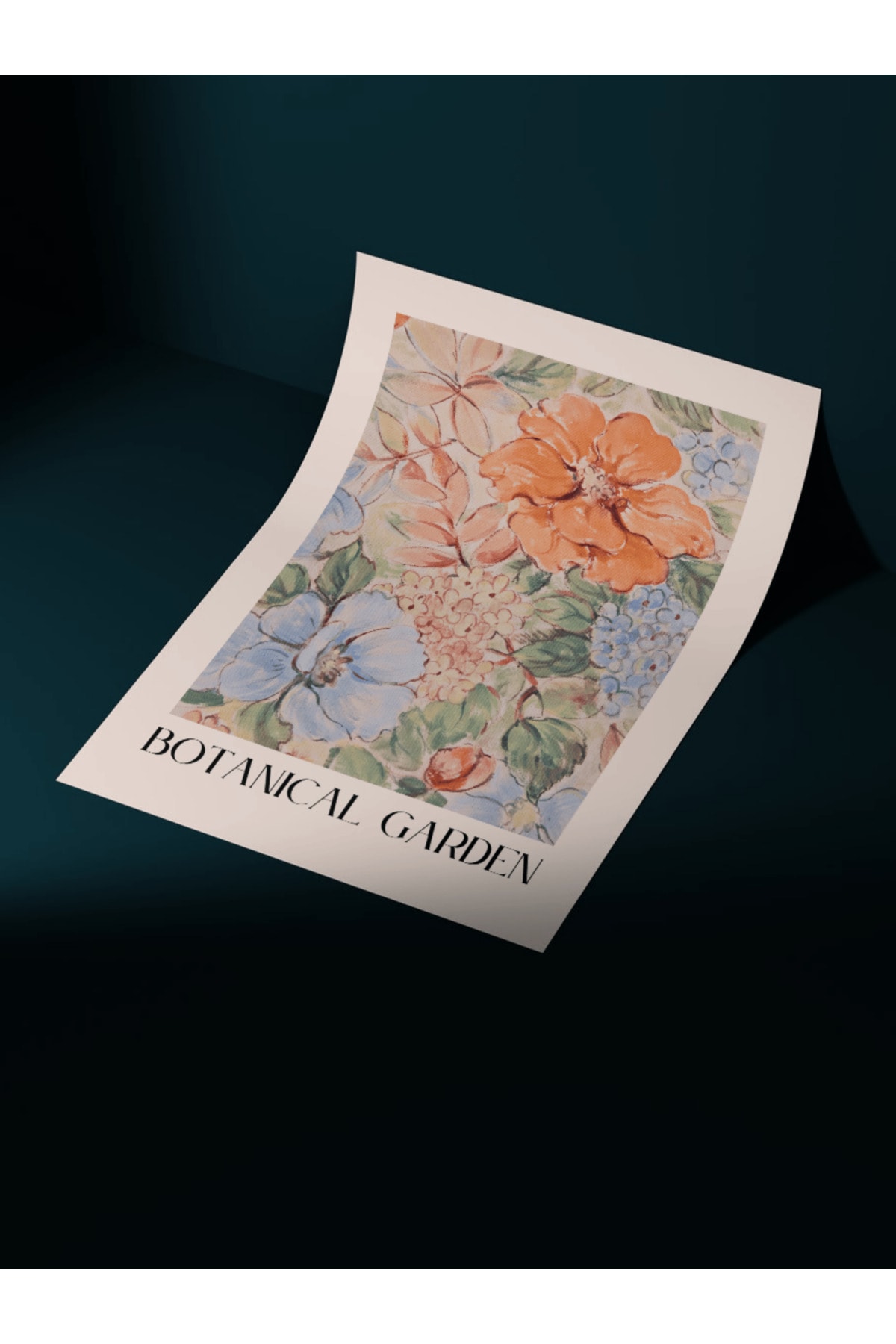 Botanical Garden Sulu Boya Tasarım Dekoratif Çerçevesiz Duvar Tablosu (POSTER)