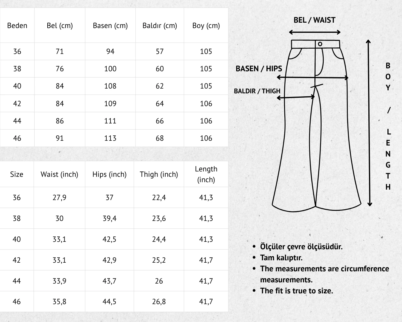 Kadın Double Kumaş Geniş Paça Pantolon 