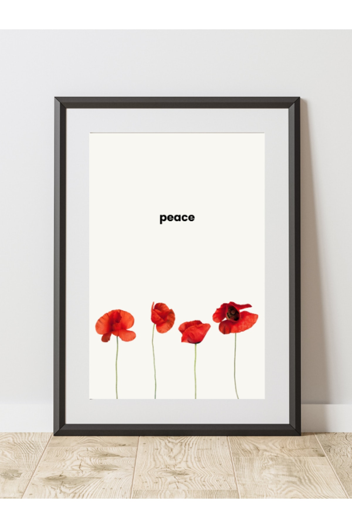 Peace - Huzur Çiçek Desenli Dekoratif Çerçevesiz Duvar Tablosu (Poster)