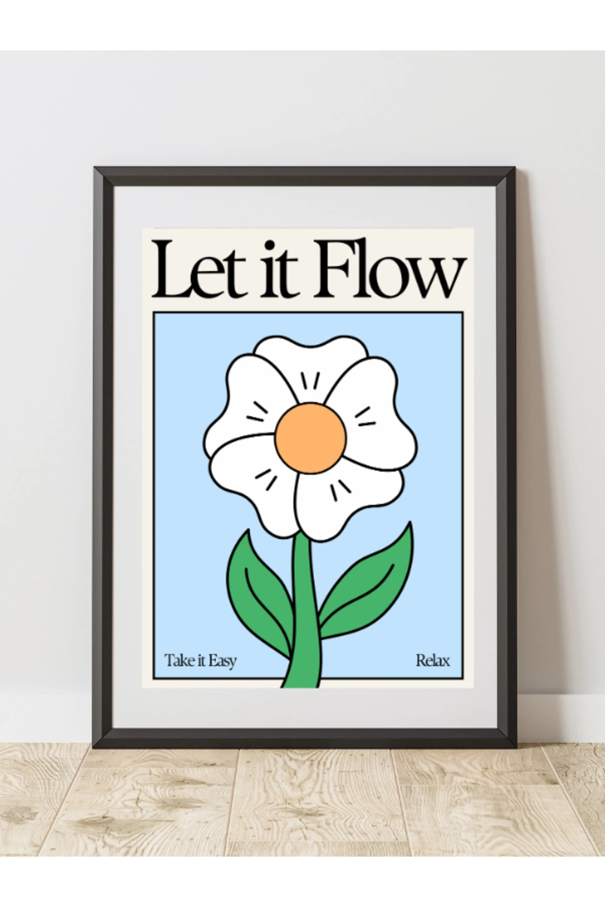 Let It Flow Dekoratif Çerçevesiz Duvar Tablosu (POSTER) Pinterest İllüstrasyon Tasarım