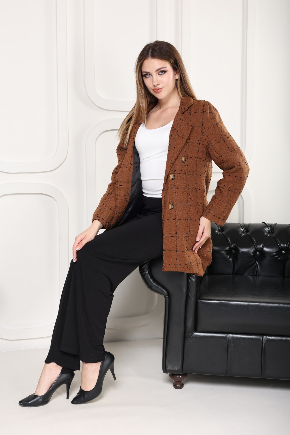 KADIN TABA BLAZER CEKET CASUAL CEKET