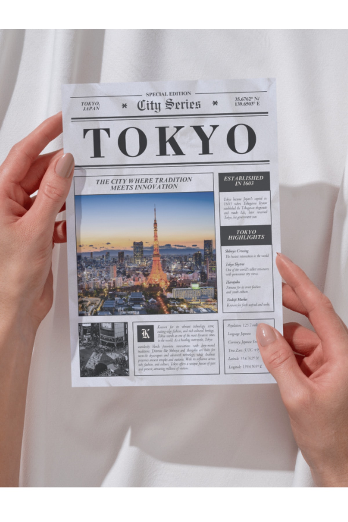 Tokyo Gazete Tasarım Pinterest Dekoratif Çerçevesiz Duvar Tablosu (POSTER)