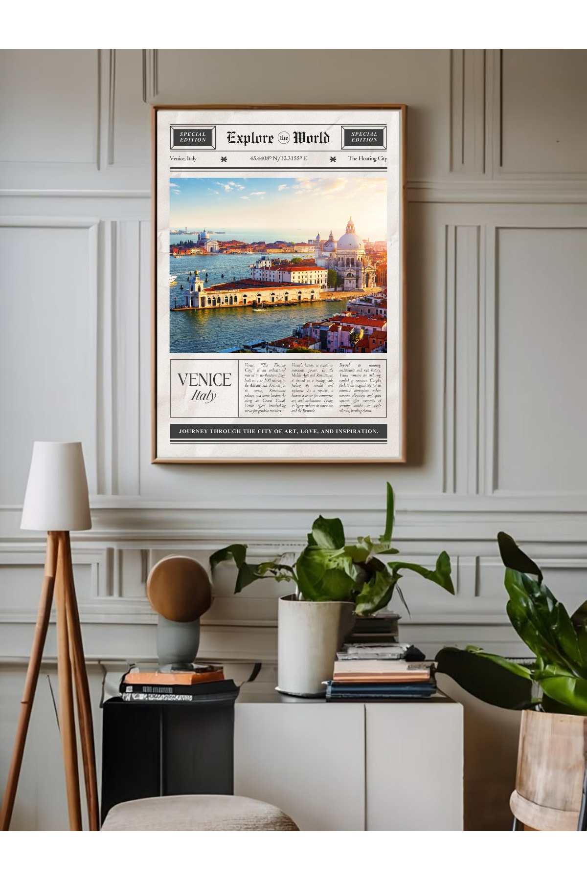 Venice Italy Tasarım Pinterest  Dekoratif Çerçevesiz Duvar Tablosu (POSTER)