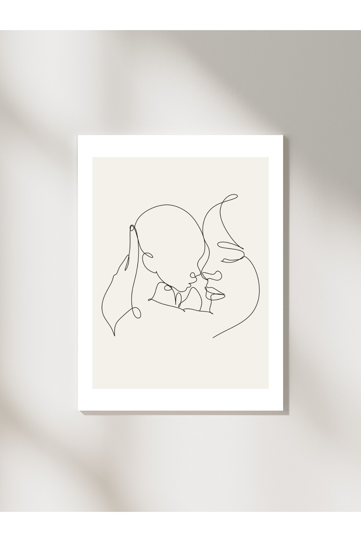 Anne ve Bebek Minimalist Tasarım Dekoratif Çerçevesiz Duvar Tablosu (POSTER)