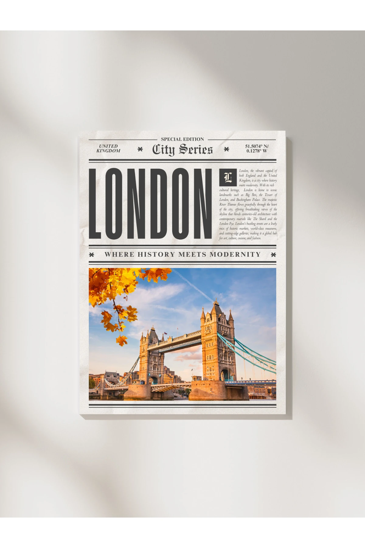 London Gazete Tasarım Pinterest Dekoratif Çerçevesiz Duvar Tablosu (POSTER)