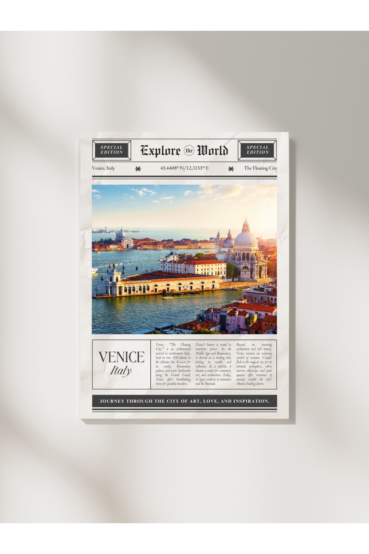 Venice Italy Tasarım Pinterest  Dekoratif Çerçevesiz Duvar Tablosu (POSTER)