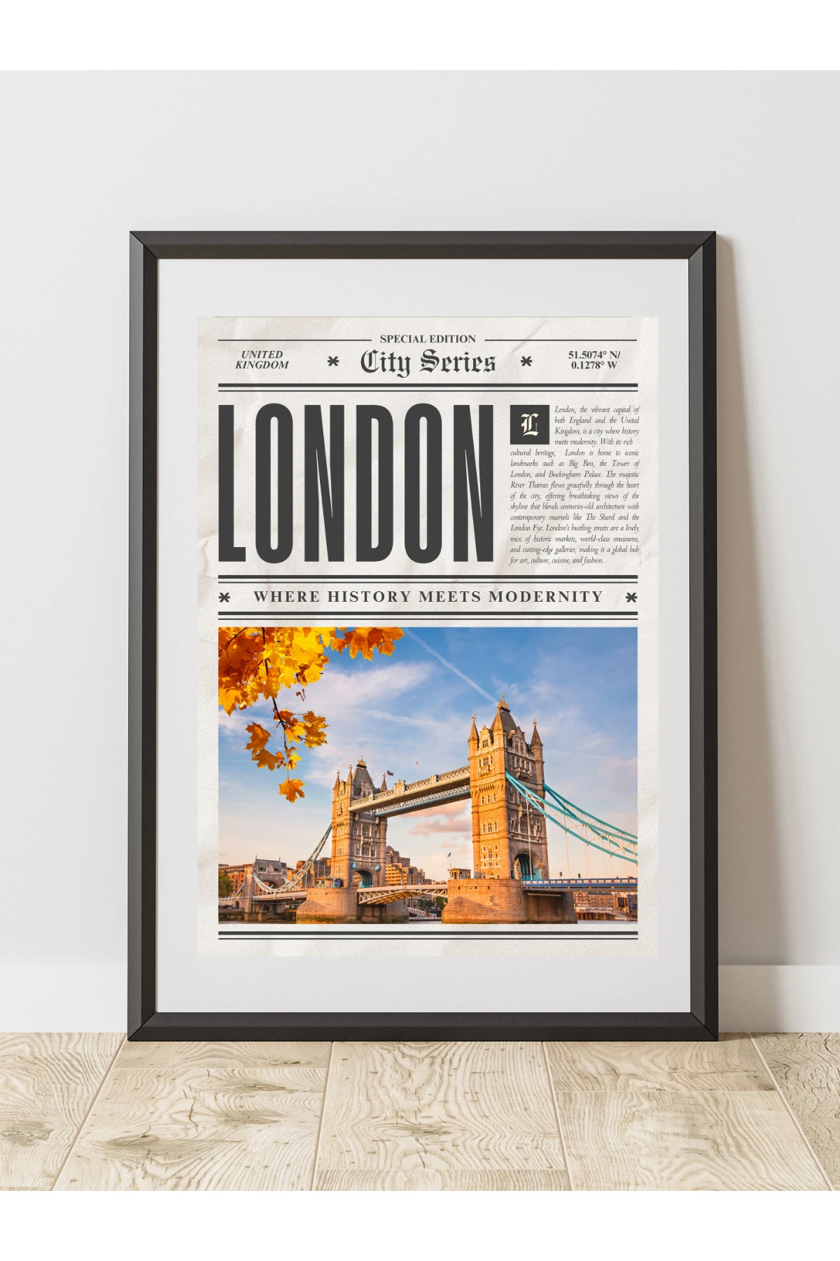 London Gazete Tasarım Pinterest Dekoratif Çerçevesiz Duvar Tablosu (POSTER)