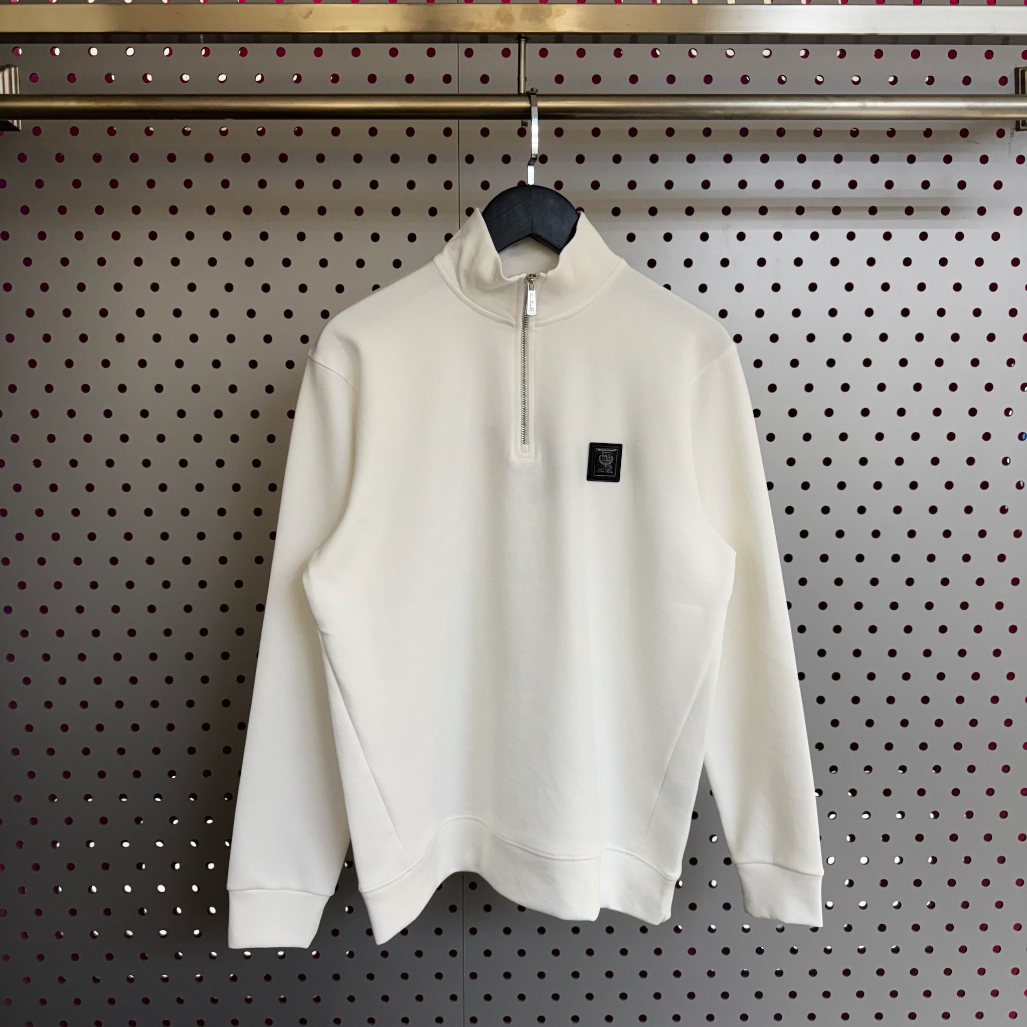 Erkek - Kadın Unisex Fermuarlı Arma Tasarım Sweatshirt (Doubleface İnterlok Kumaş) 1004 - ekru
