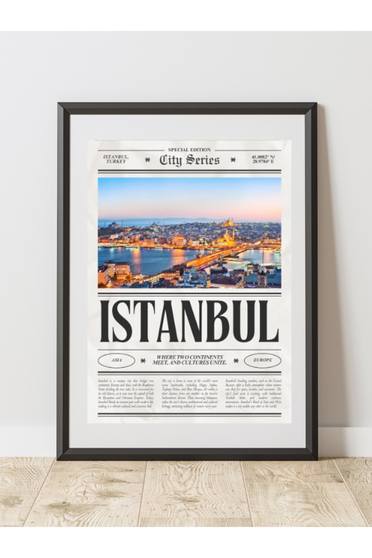 İstanbul Gazetesi Dekoratif Çerçevesiz Duvar Tablosu Pinterest Tasarım (POSTER)