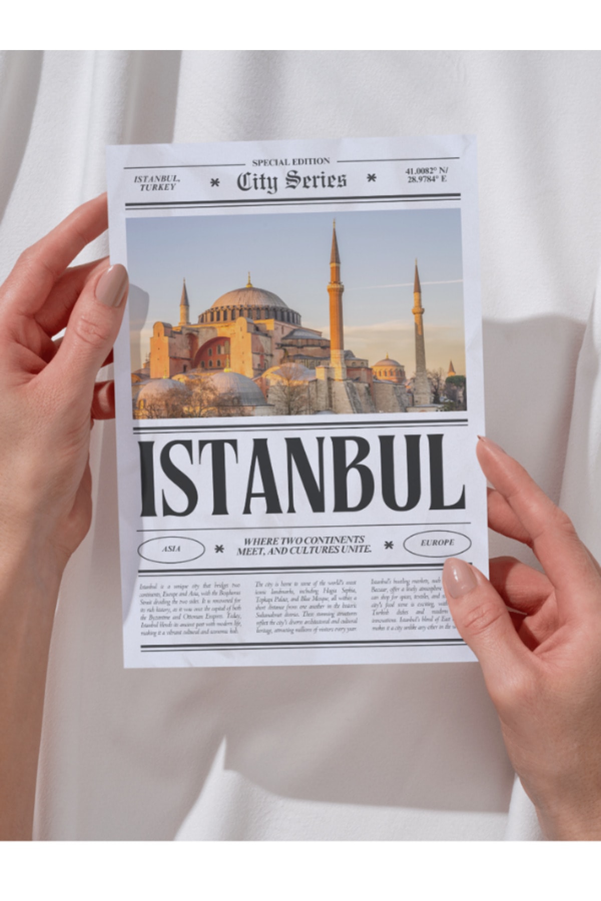İstanbul Gazete Tasarım Pinterest Dekoratif Çerçevesiz Duvar Tablosu (POSTER)