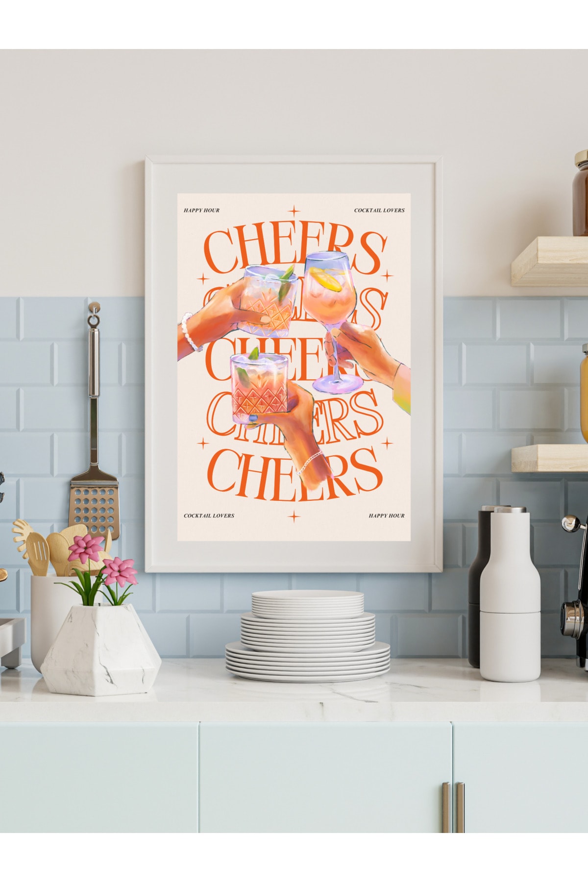 Cheers Tasarım Pinterest Dekoratif Çerçevesiz Duvar Tablosu (POSTER)